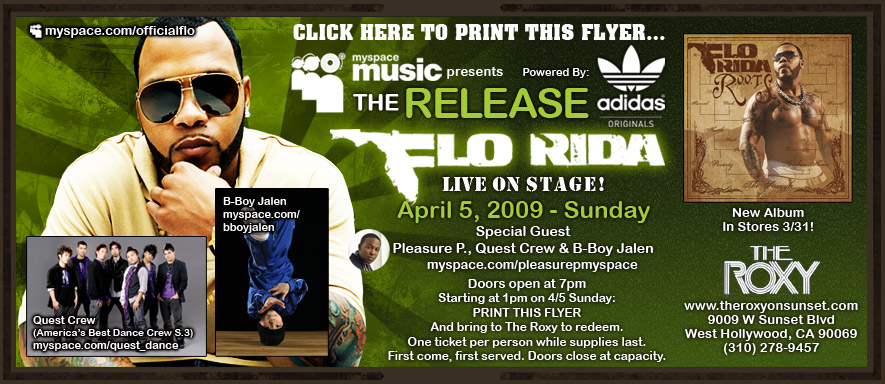Myspace Music - Secret Show Flo Rida Free Show